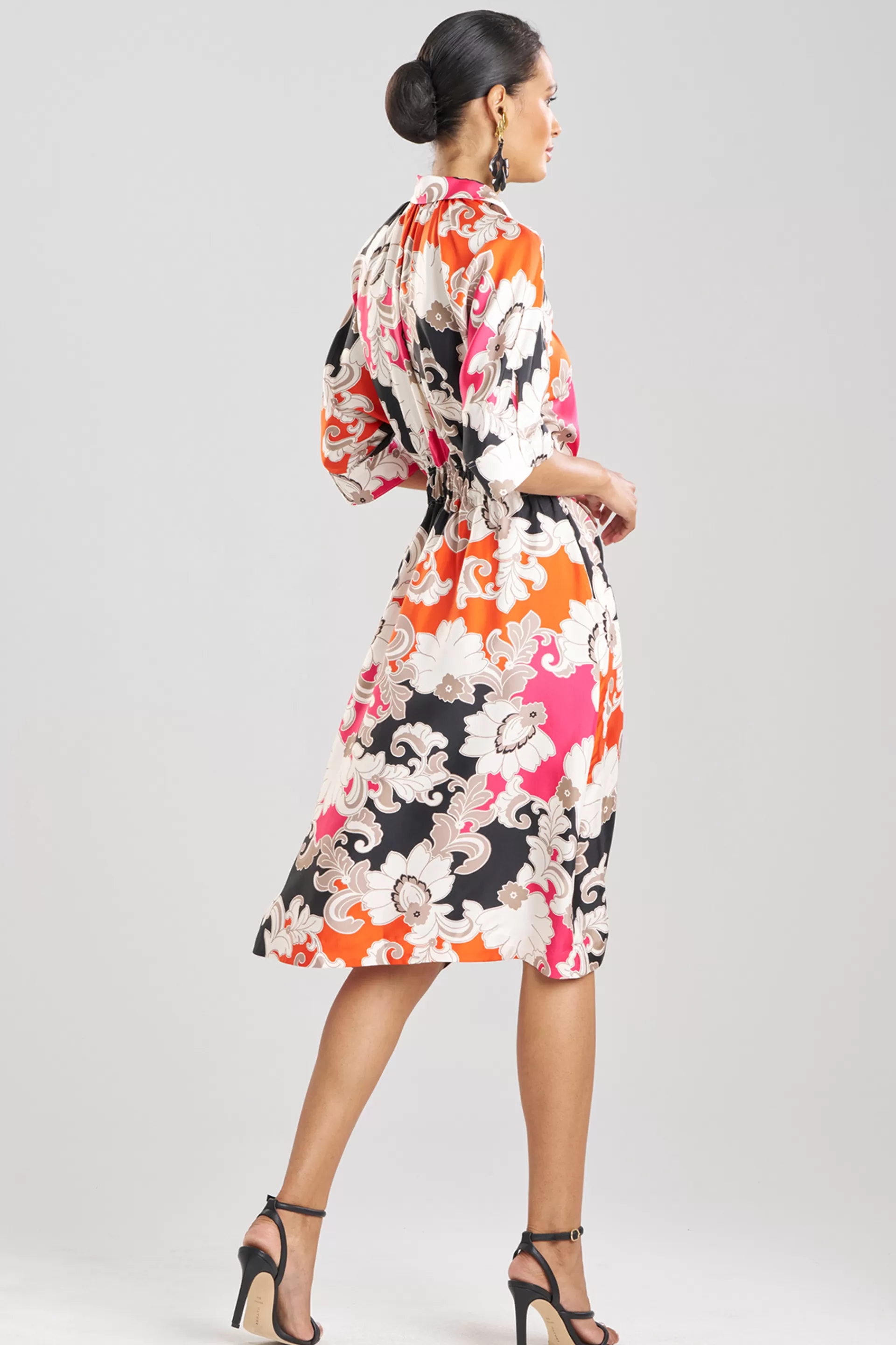 Natori Dresses<Cressida Printed Silk Twill Belted Shirtdress Multi Combo
