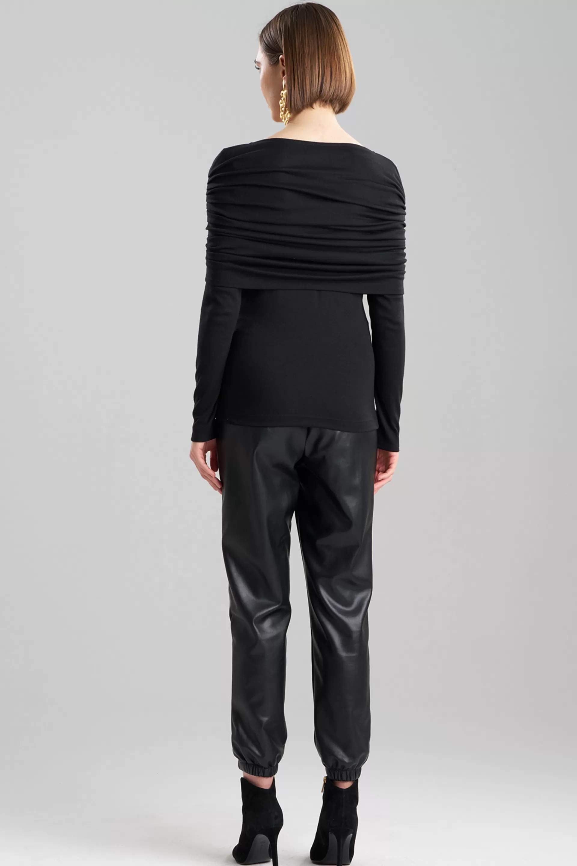 Natori Tops, Shirts & Tunics<Layering Jersey Rouched Sleeve Top Black