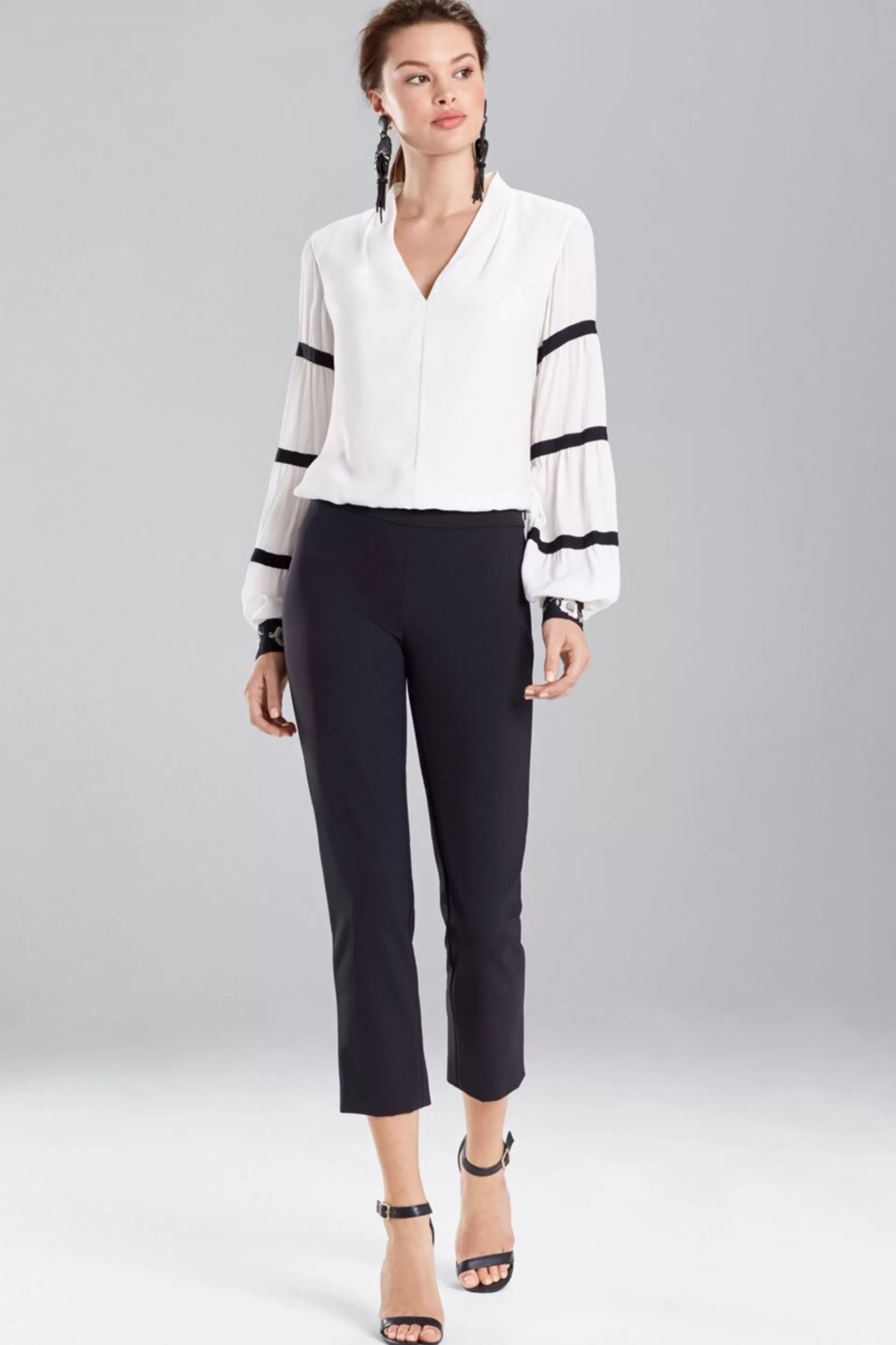 Natori Tops, Shirts & Tunics<Luxe Crepe Tiered Grosgrain Top Off White
