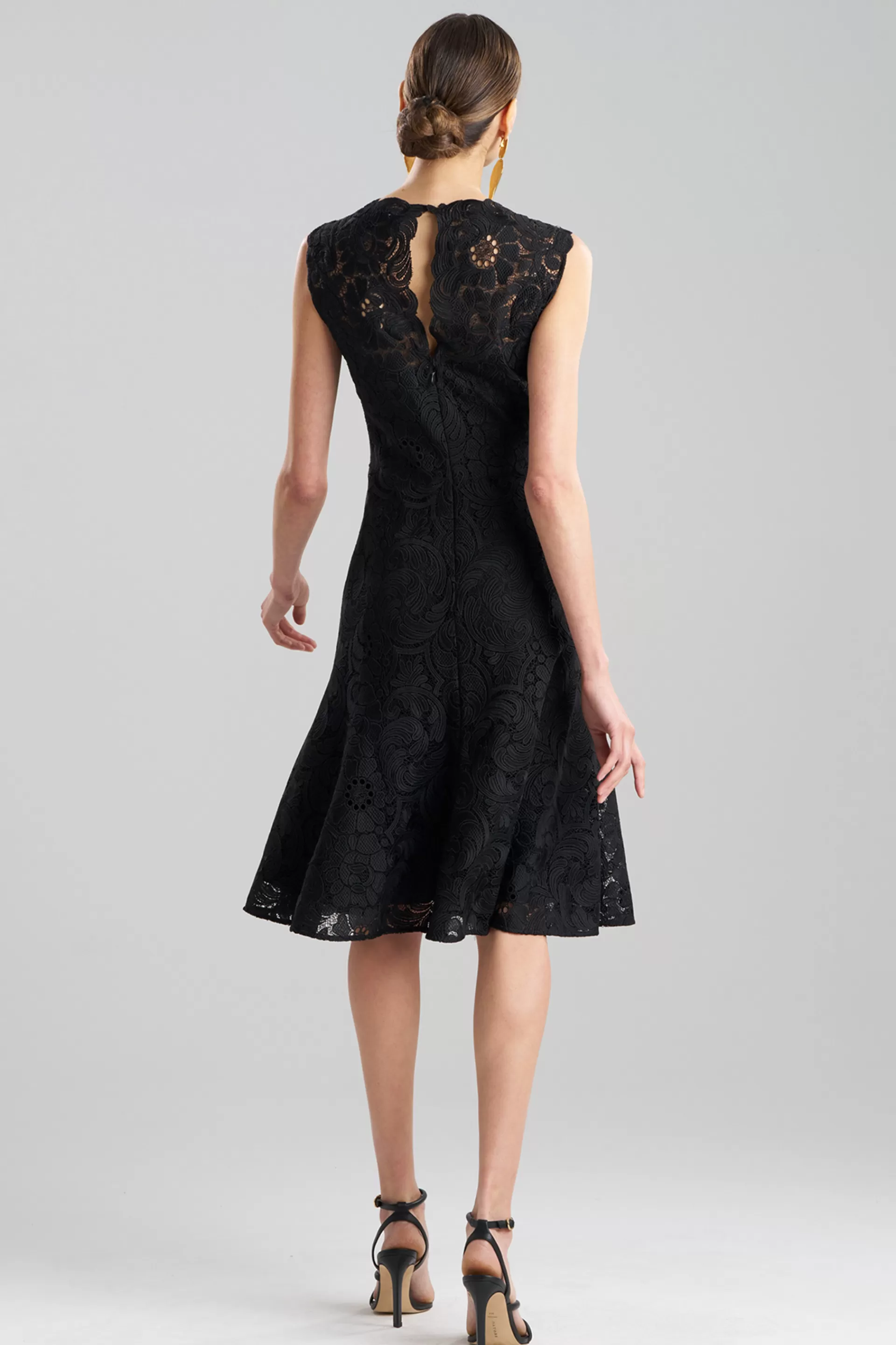 Natori Dresses<Mantilla Lace Sleeveless Dress Black