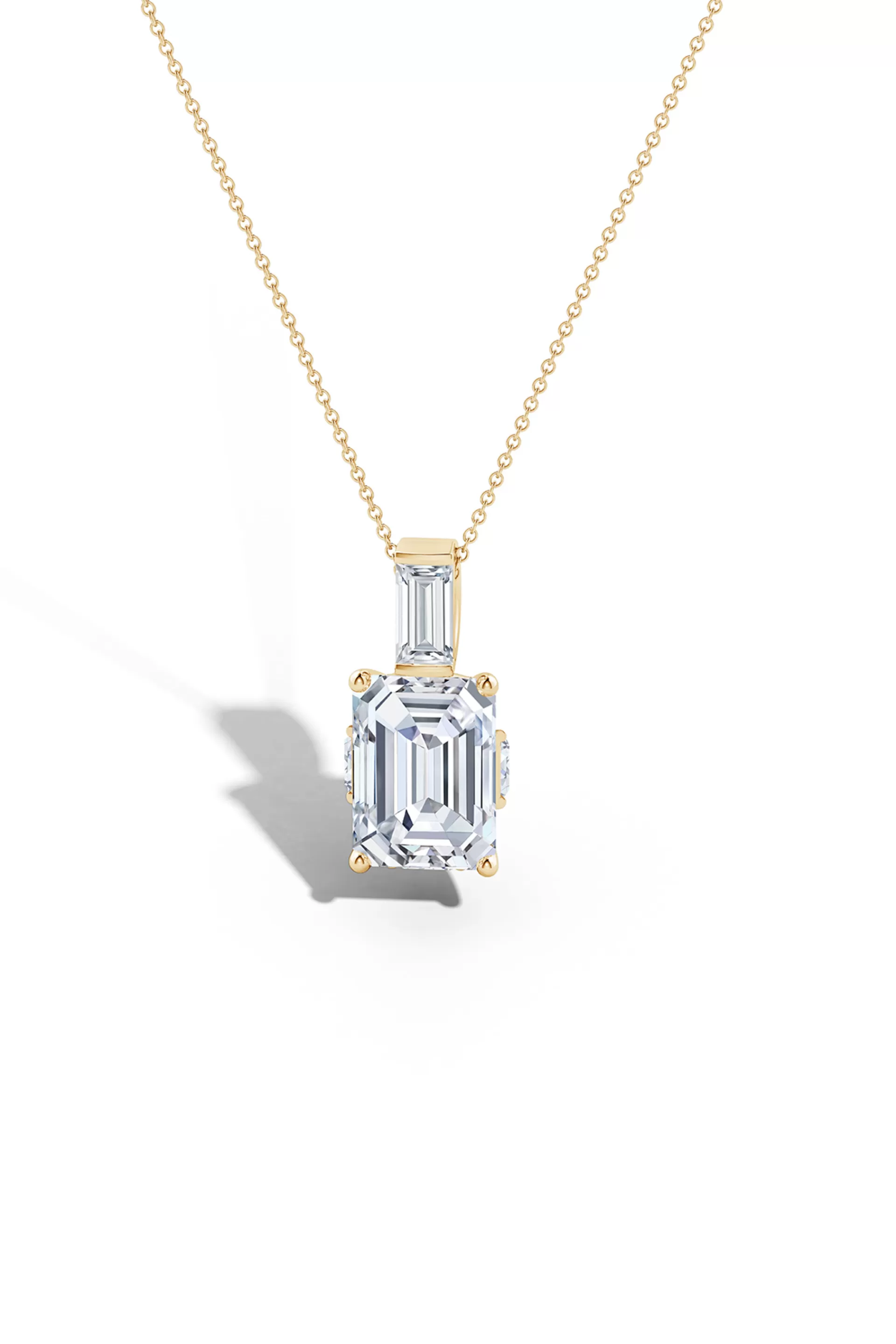 Natori Necklaces | Orient Express<Orient Express Lab-Grown 14K Gold & Emerald Cut Diamond Pendant Necklace