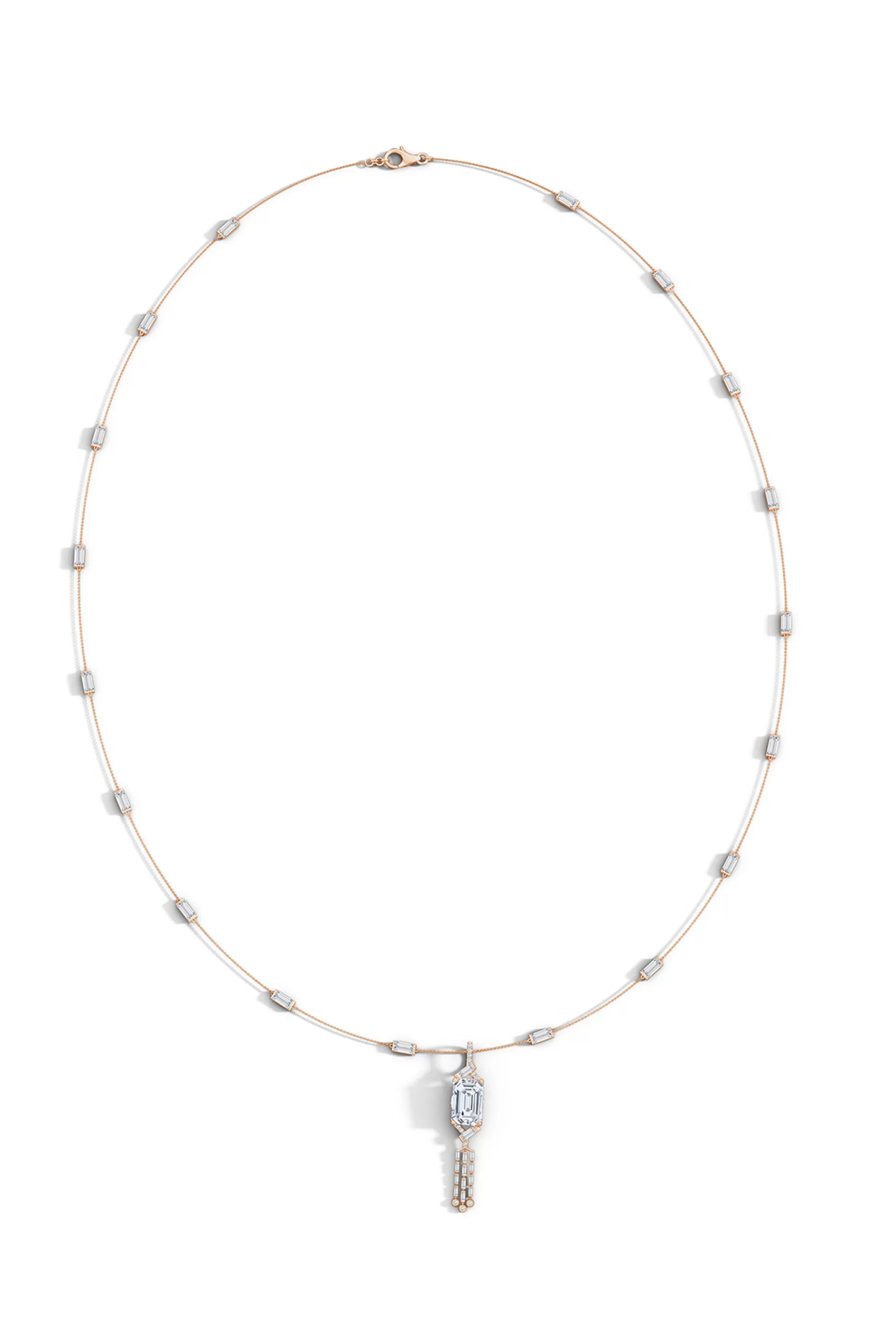 Natori Necklaces | Orient Express<Orient Express Lab-Grown 14K Gold Baguette & Diamond Detachable Tassel Pendant Chain Necklace