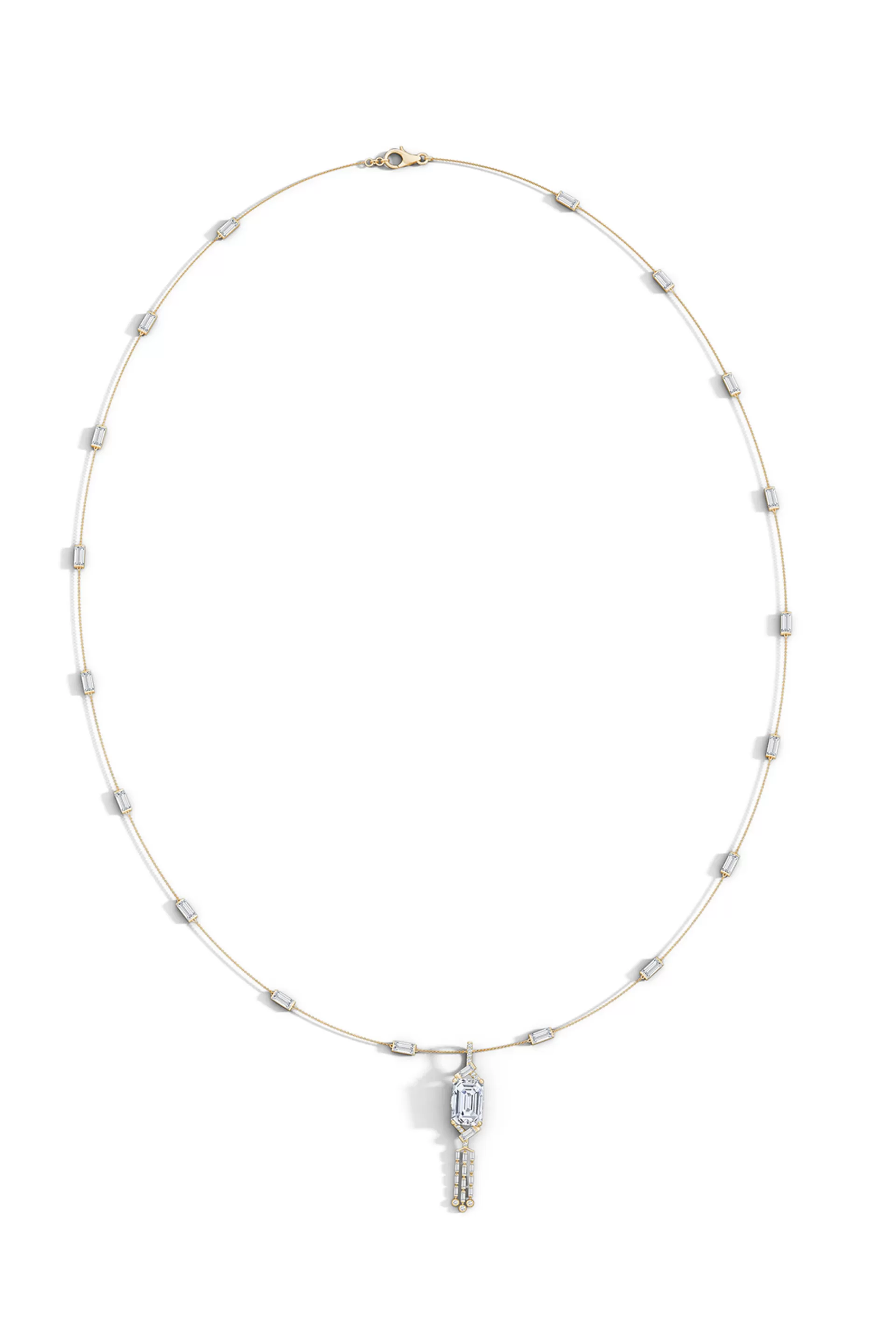 Natori Necklaces | Orient Express<Orient Express Lab-Grown 14K Gold Baguette & Diamond Detachable Tassel Pendant Chain Necklace