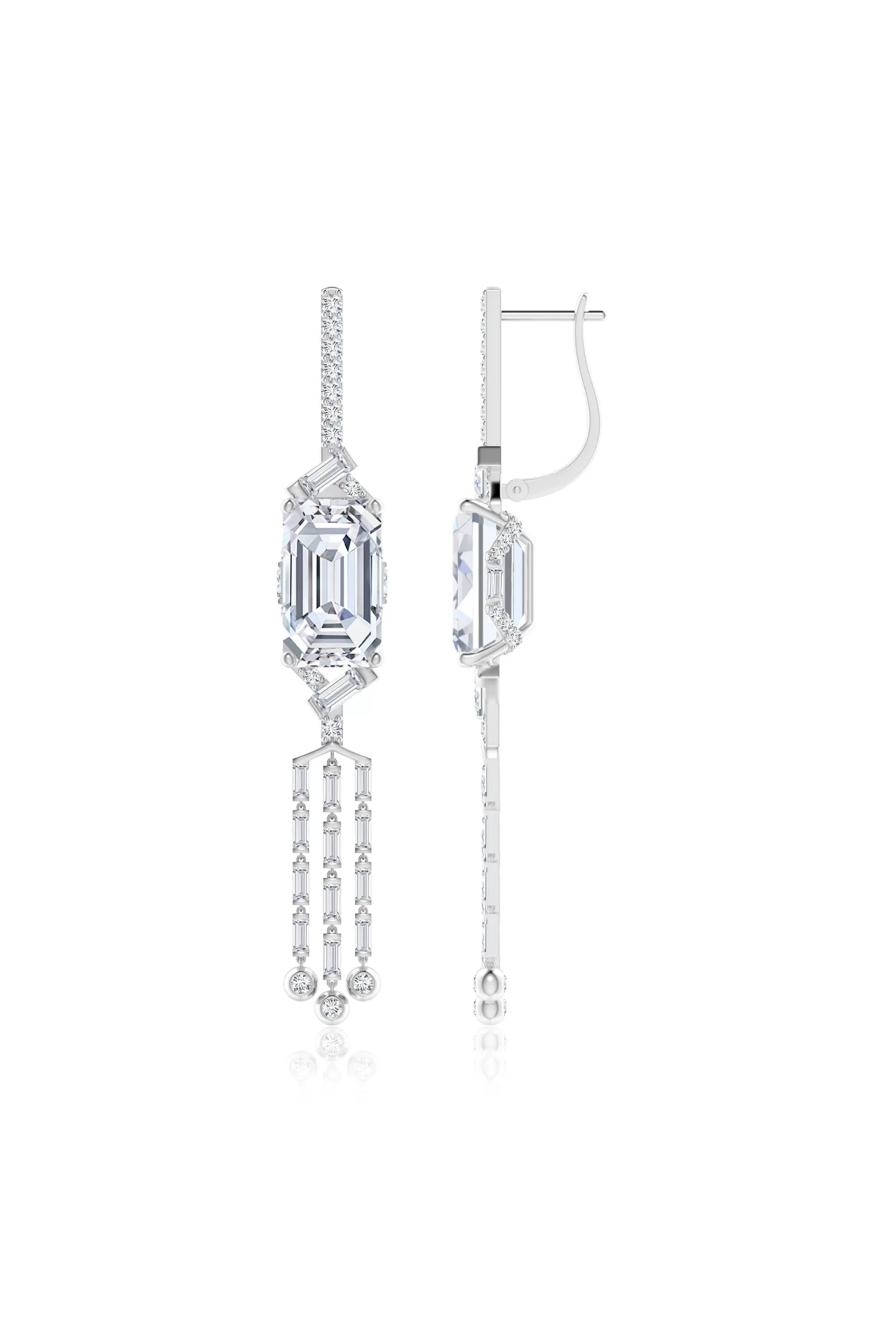 Natori Earrings | Orient Express<Orient Express Lab-Grown 14K Gold Emerald Cut & Baguette Diamond Tassel Drop Earrings
