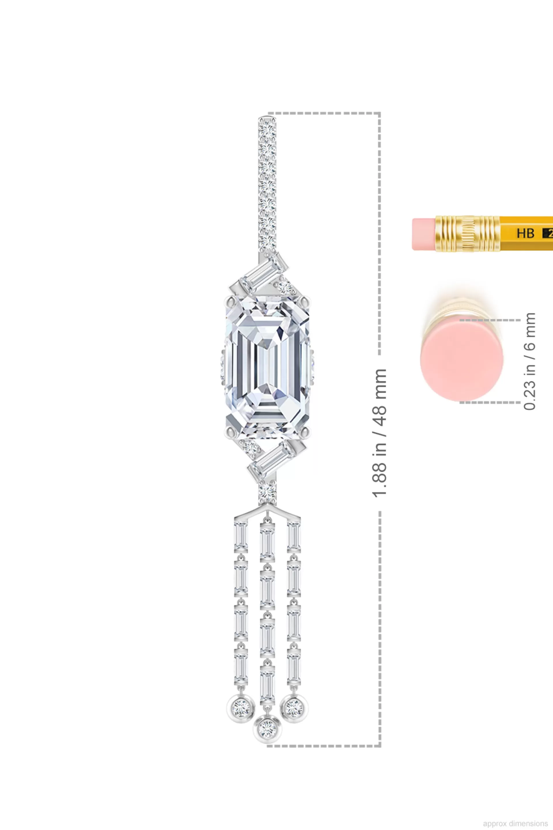 Natori Earrings | Orient Express<Orient Express Lab-Grown 14K Gold Emerald Cut & Baguette Diamond Tassel Drop Earrings