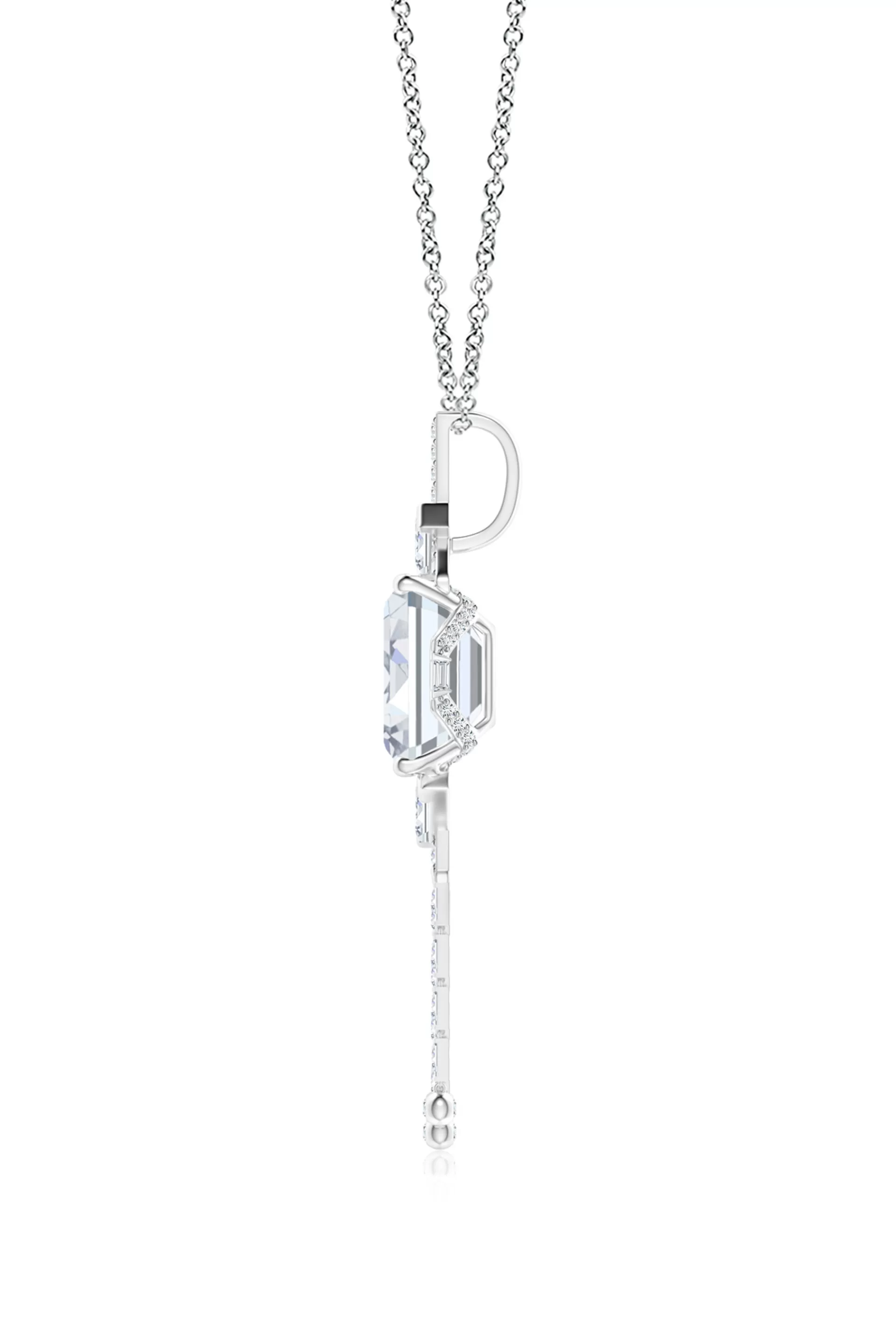 Natori Necklaces | Orient Express<Orient Express Lab-Grown 14K Gold Emerald Cut & Baguette Diamond Tassel Drop Pendant Necklace