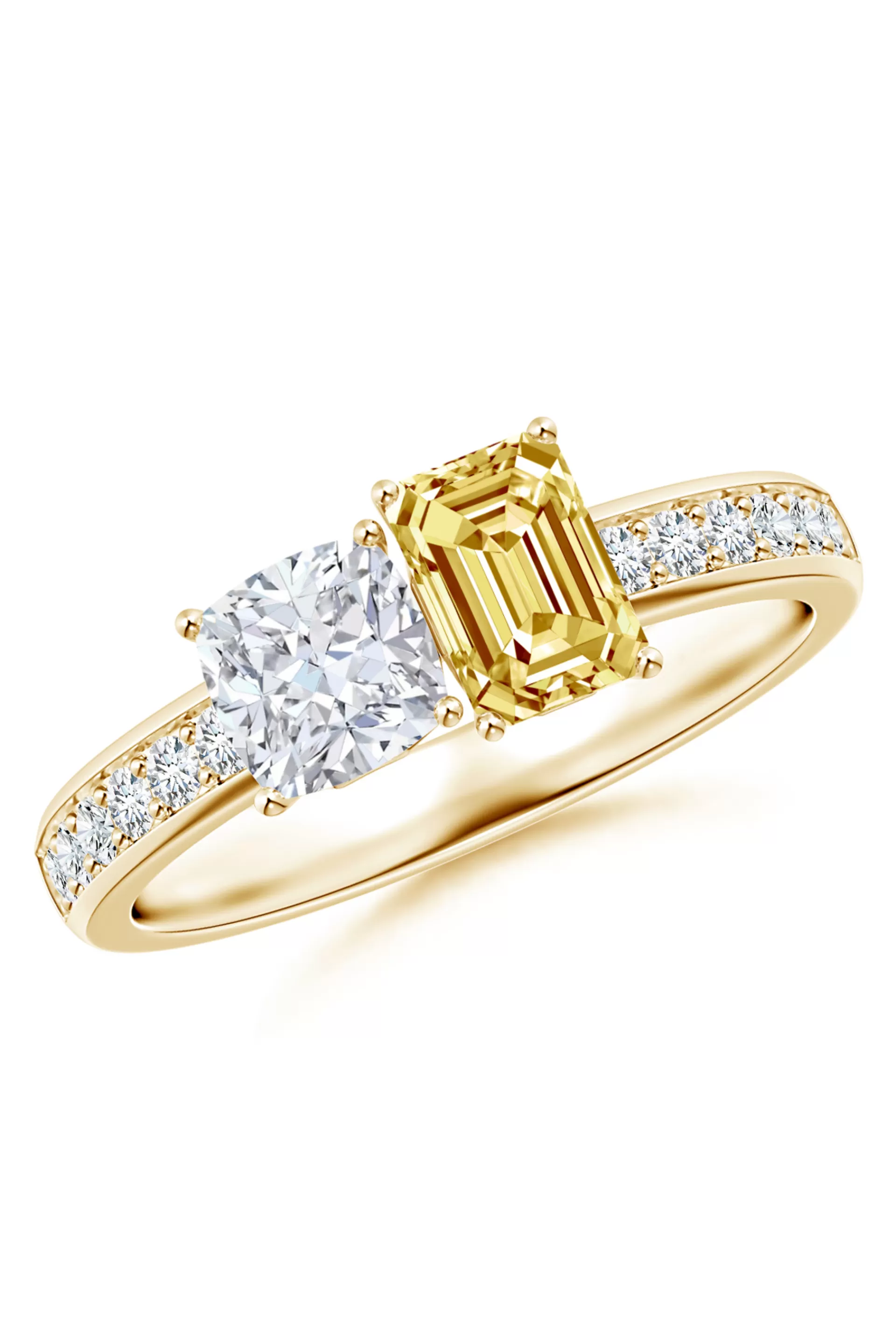 Natori Rings | Orient Express<Orient Express Lab-Grown 14K Gold With White & Yellow Diamond Two Stone Ring