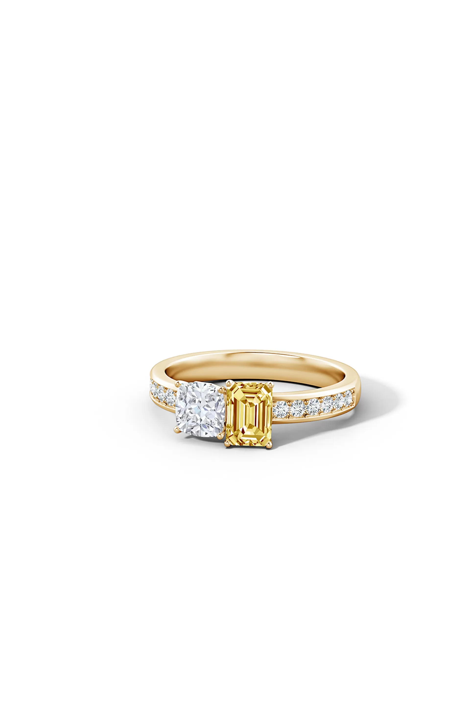 Natori Rings | Orient Express<Orient Express Lab-Grown 14K Gold With White & Yellow Diamond Two Stone Ring