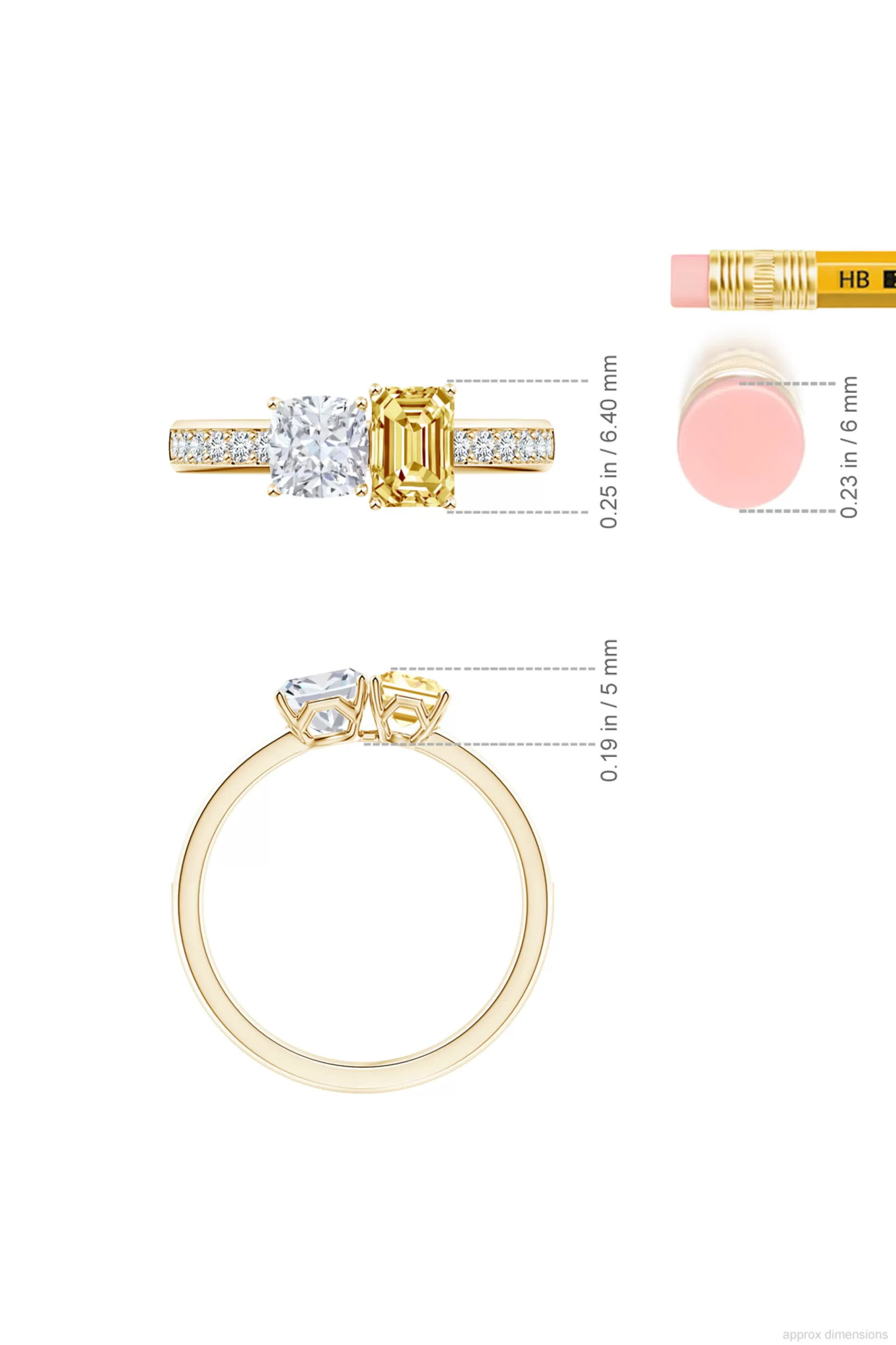 Natori Rings | Orient Express<Orient Express Lab-Grown 14K Gold With White & Yellow Diamond Two Stone Ring