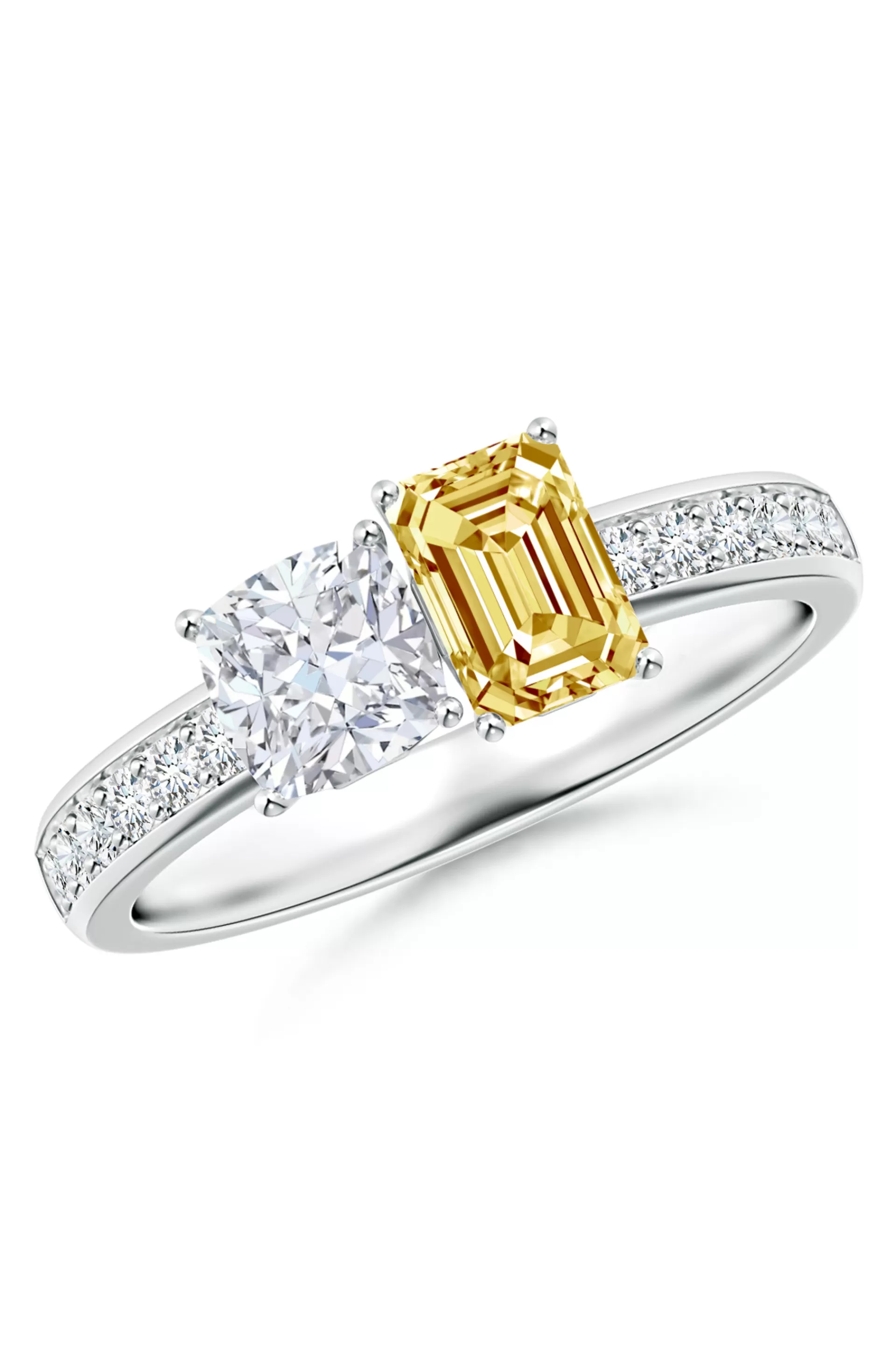 Natori Rings | Orient Express<Orient Express Lab-Grown 14K Gold With White & Yellow Diamond Two Stone Ring