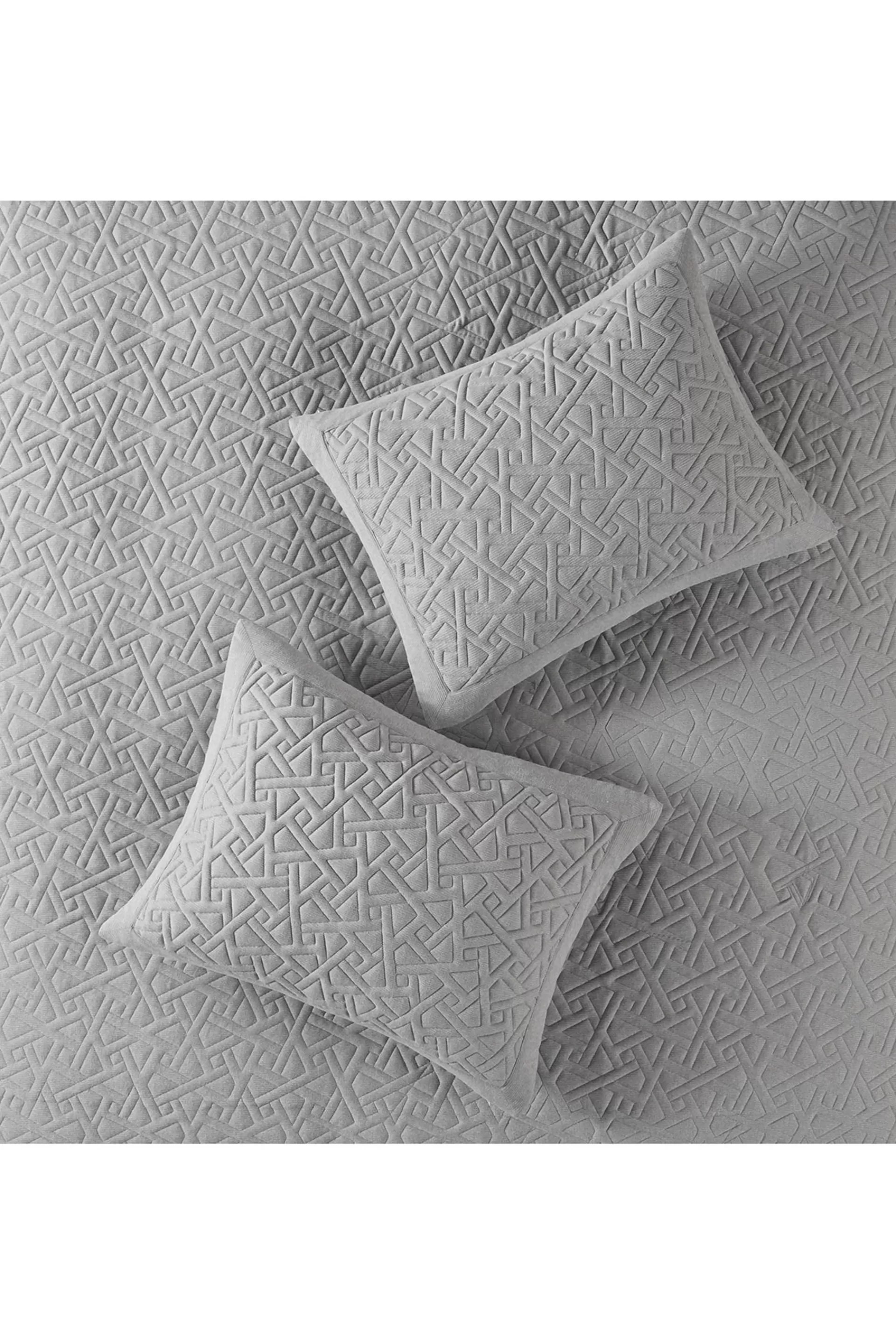 Natori Bedding<Origami 3 Piece Quilt Top Duvet Cover Mini Set Grey