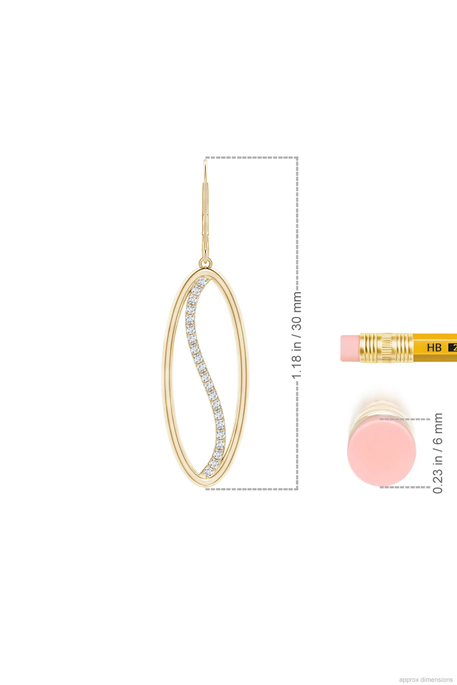 Natori Earrings | Shangri-La<Shangri-La Elliptical Yin-Yang 14K Gold And Diamond Medium Leverback Earrings