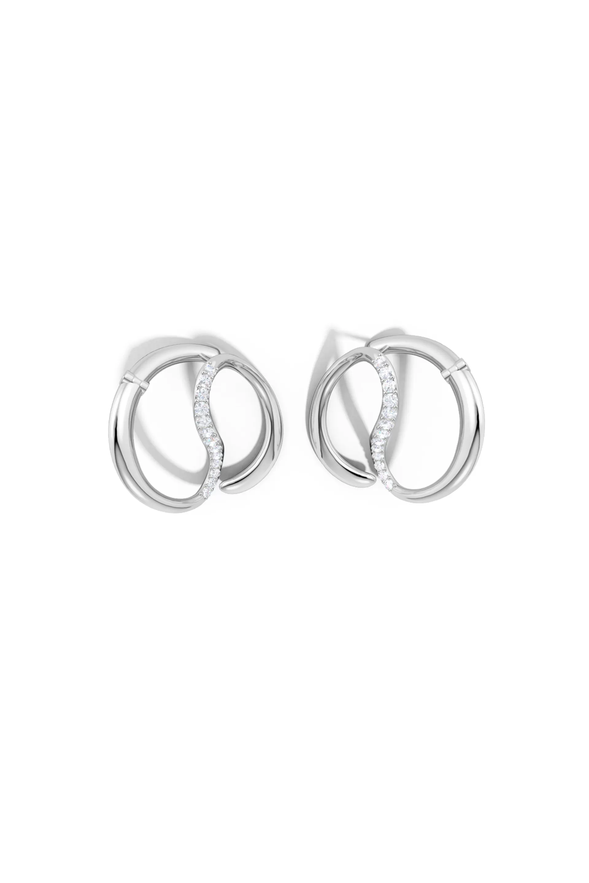 Natori Earrings | Shangri-La<Shangri-La Yin-Yang 14K Gold And Diamond Large Button Stud Earrings