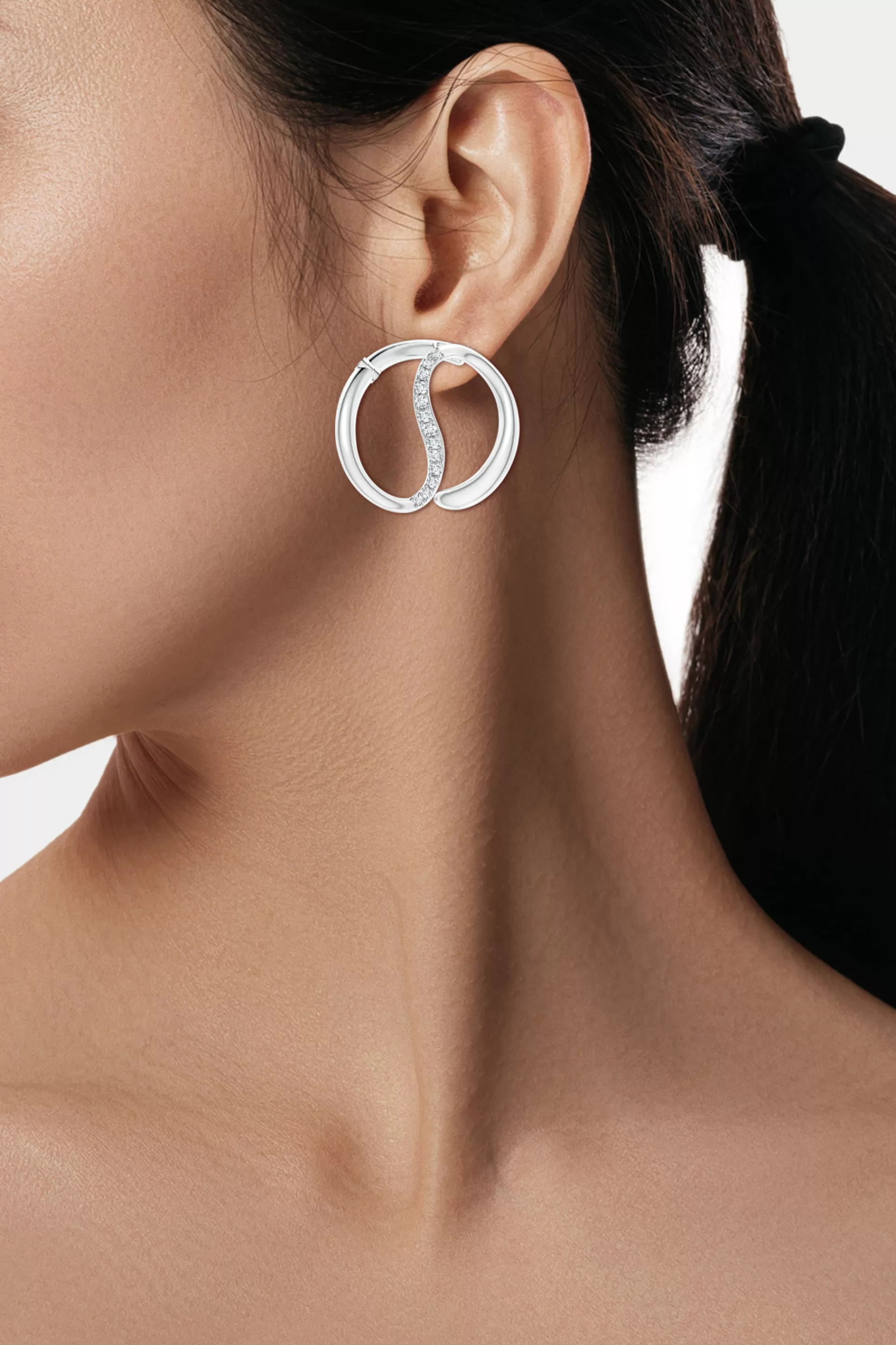 Natori Earrings | Shangri-La<Shangri-La Yin-Yang 14K Gold And Diamond Large Button Stud Earrings