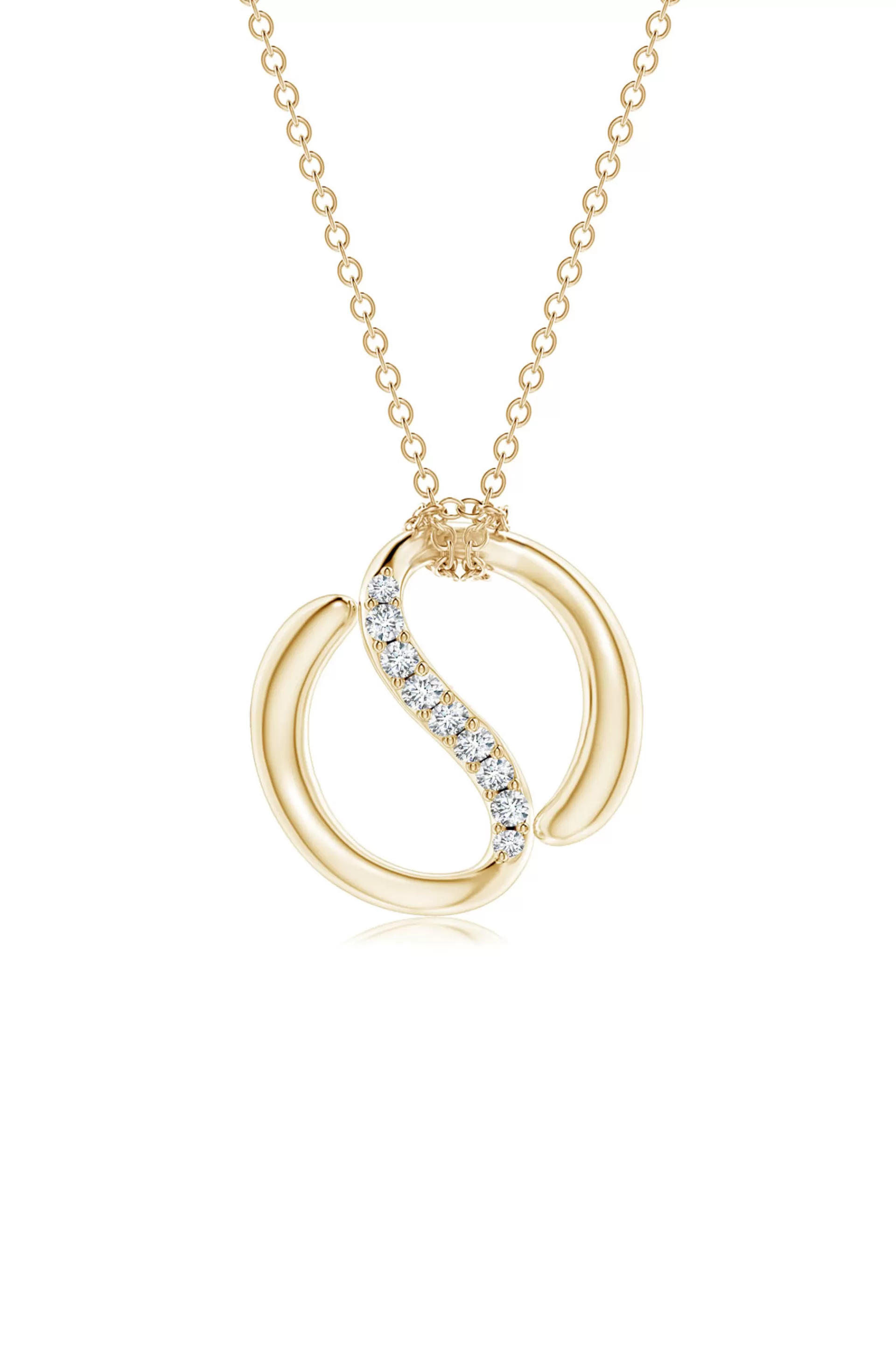 Natori Necklaces | Shangri-La<Shangri-La Yin-Yang 14K Gold And Diamond Knot Chain Pendant Necklace 14K Yellow Gold