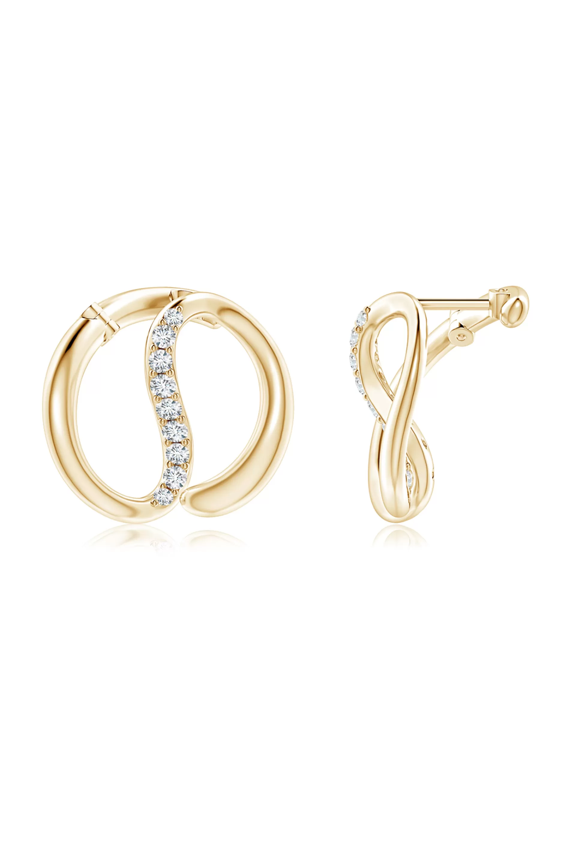 Natori Earrings | Shangri-La<Shangri-La Yin-Yang 14K Gold And Diamond Medium Button Stud Earrings 14K Yellow Gold