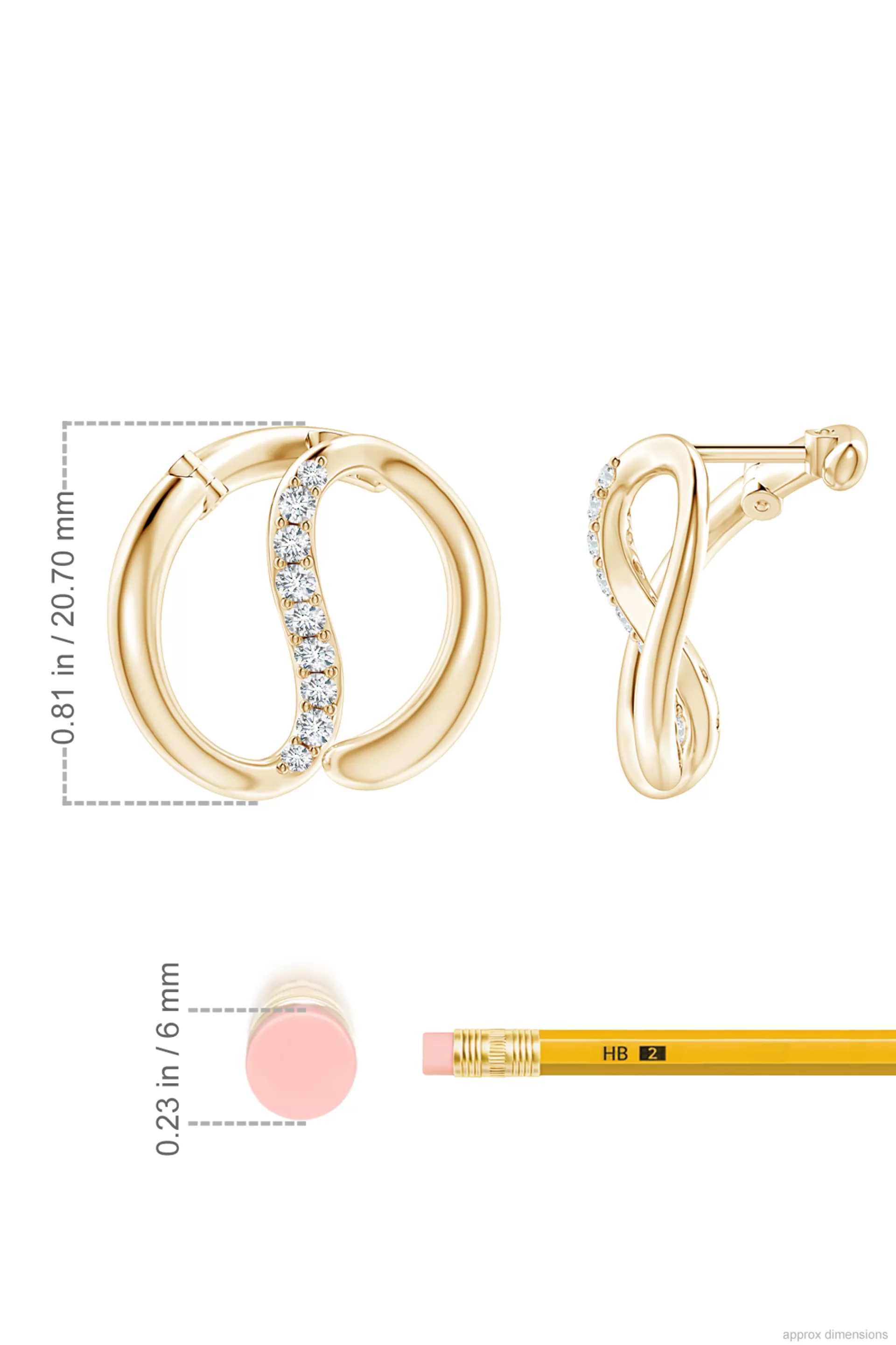 Natori Earrings | Shangri-La<Shangri-La Yin-Yang 14K Gold And Diamond Medium Button Stud Earrings 14K Yellow Gold